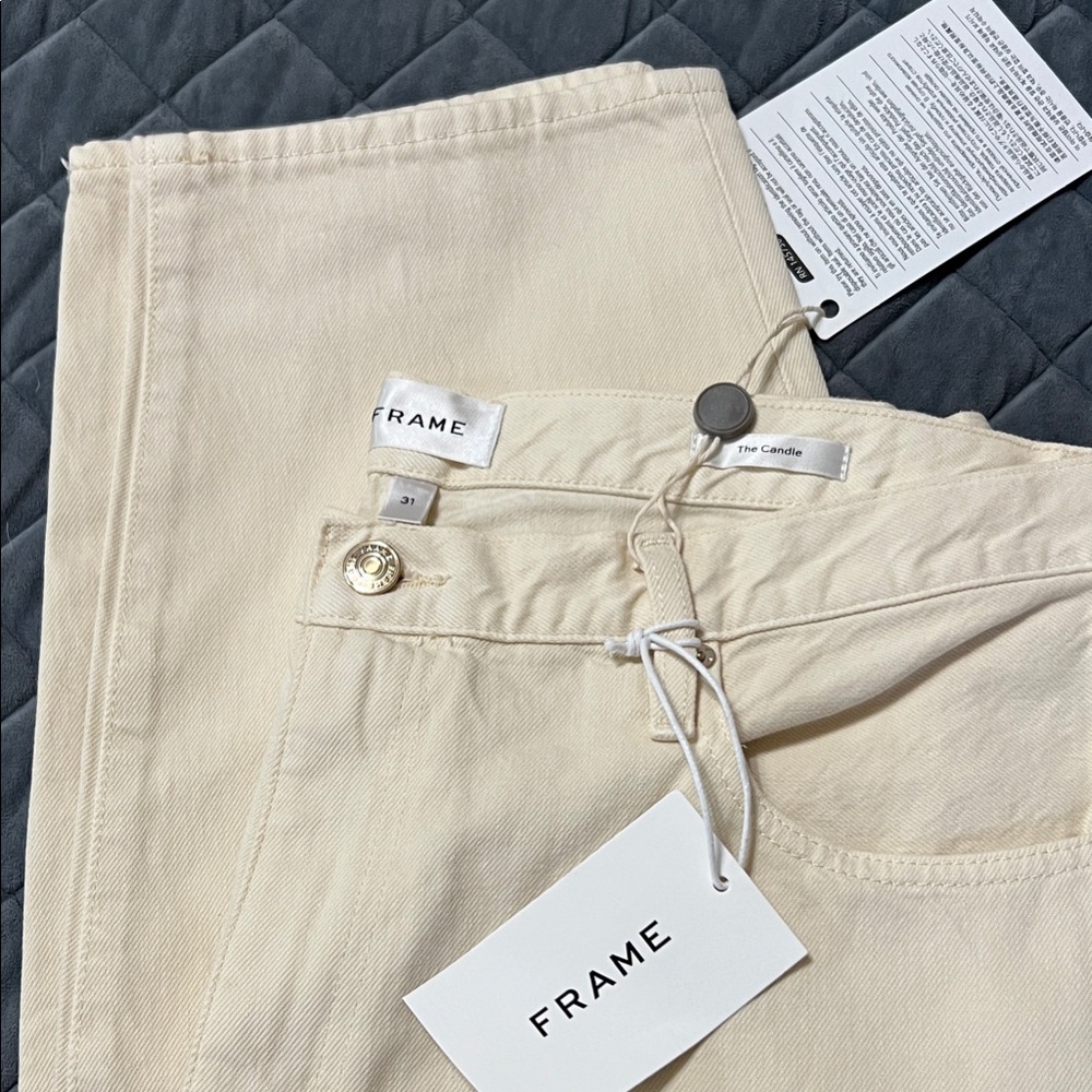 Frame Denim The Candle women’s  off white cropped jean